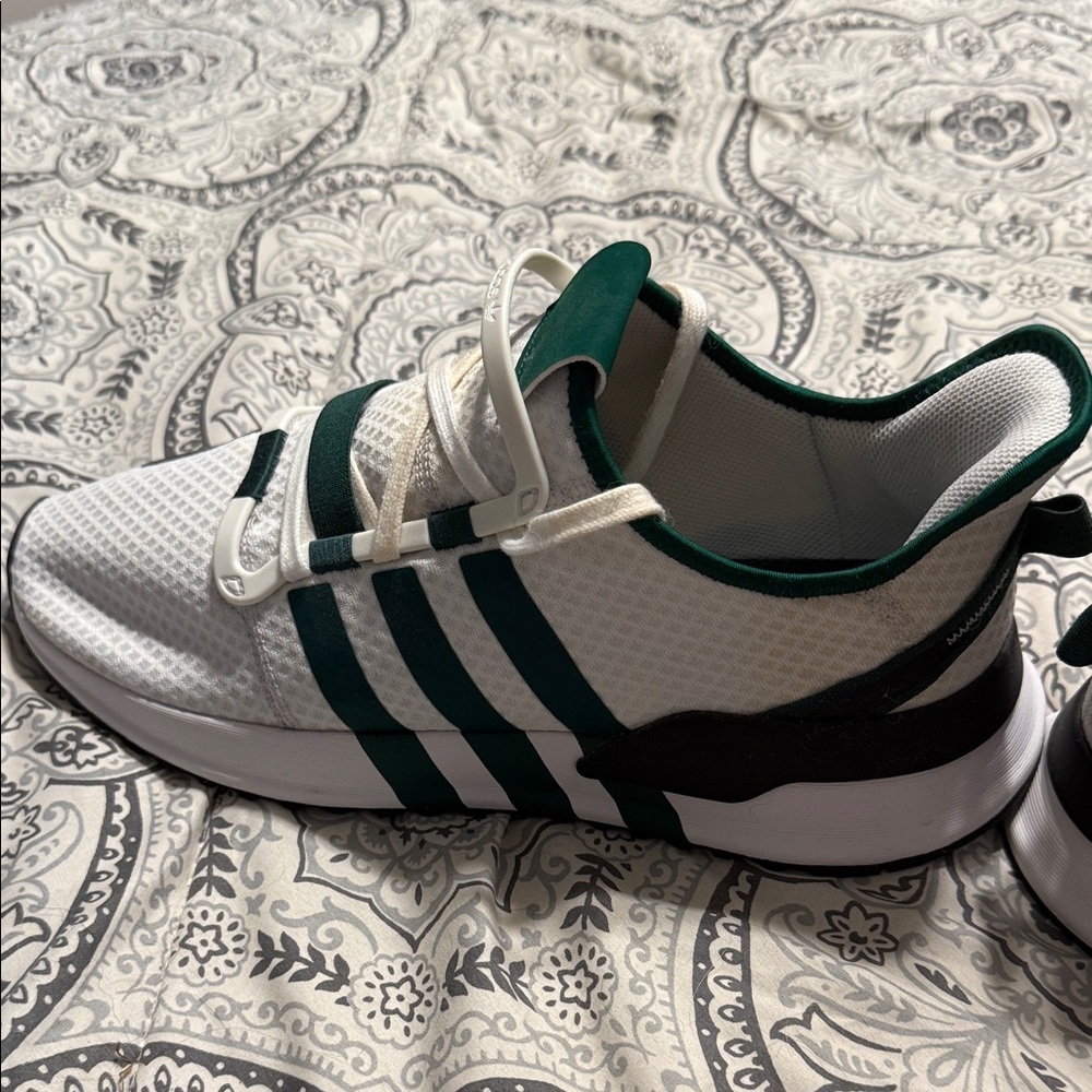 adidas White and Green Athletic Shoes